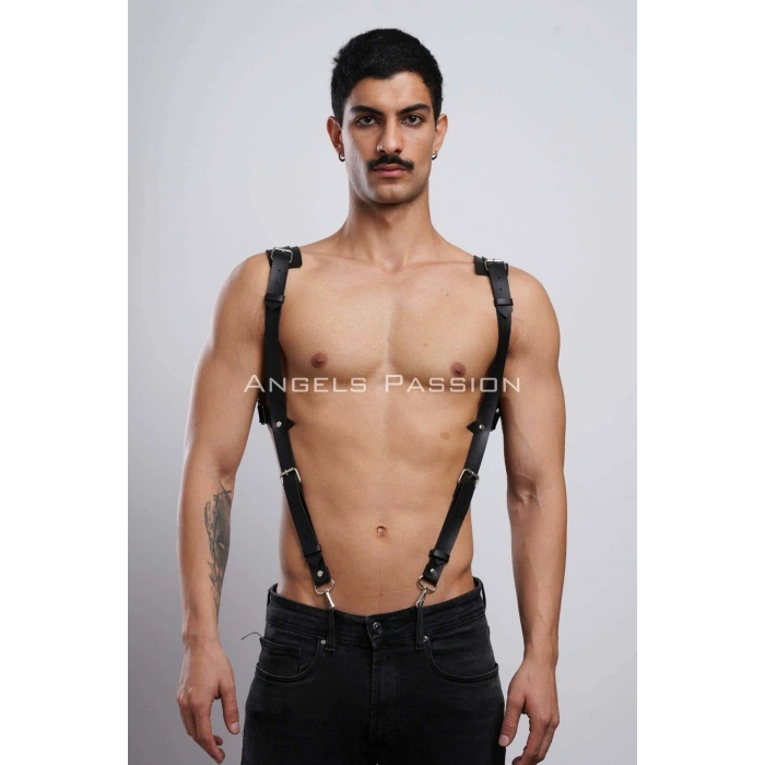 Gömlek Üzeri Erkek  Harness Aksesuar, Omuz Detaylı Deri Harness - Brfm135