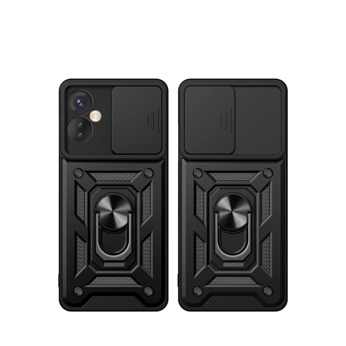 İnfinix Hot 40 Pro Kılıf Pars Lens Yüzüklü Silikon - Yeşil