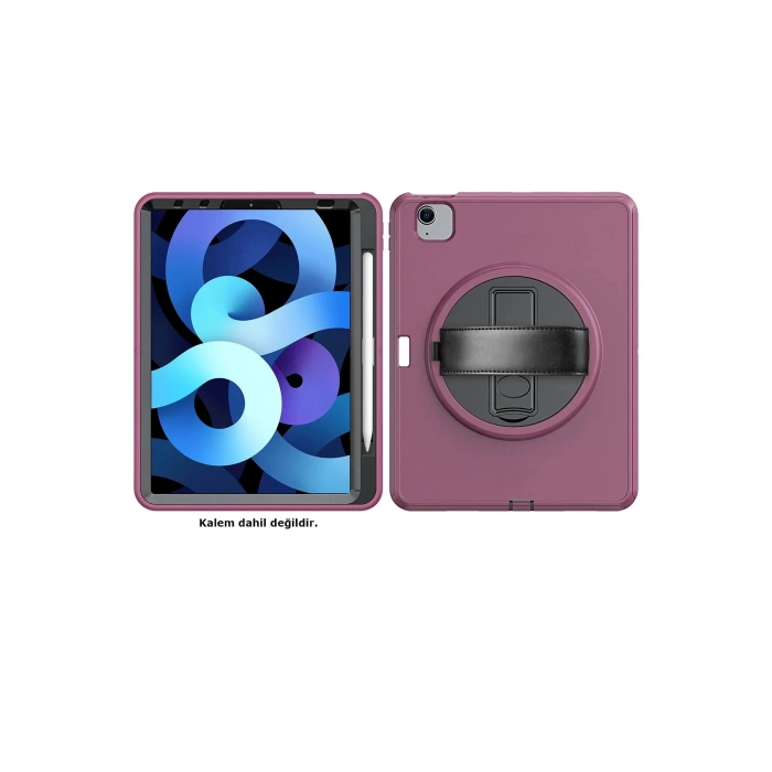 iPad 2022 10.9 (10.nesil) Kılıf Hand Strap Tablet Kılıfı - Mürdüm