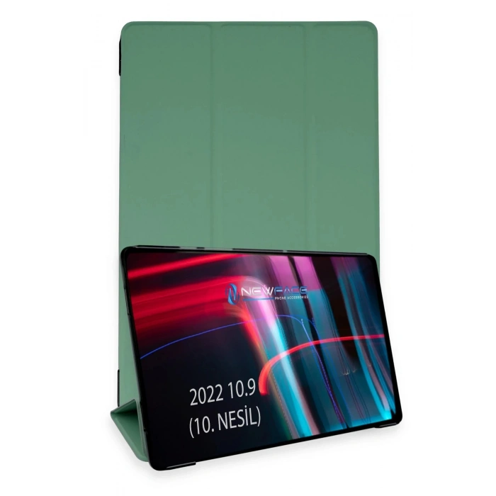 iPad 2022 10.9 (10.nesil) Kılıf Tablet Smart Kılıf - Koyu Yeşil