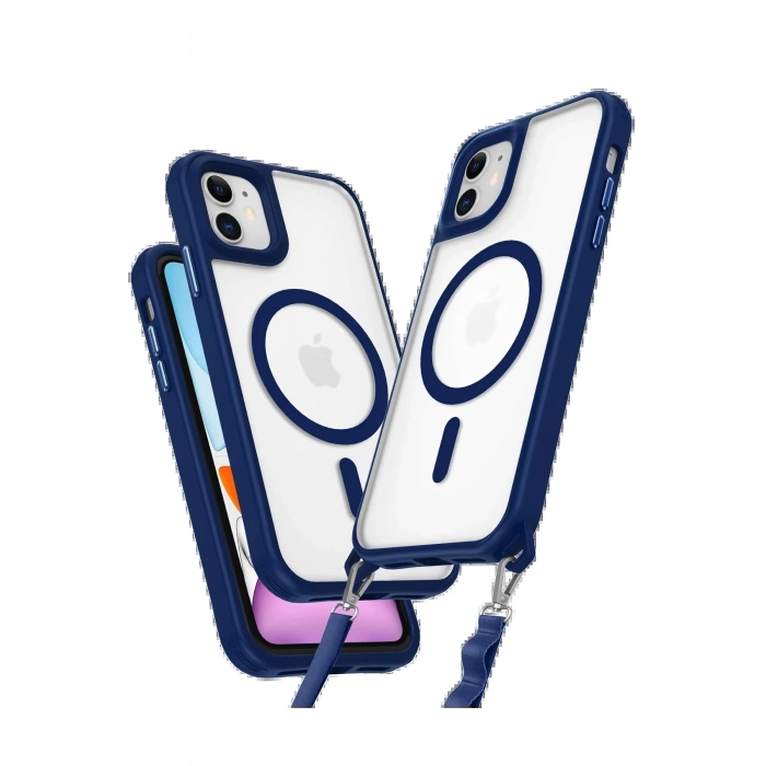 iPhone 11 Kılıf Enka Magsafe Silikon Kılıf - Lacivert