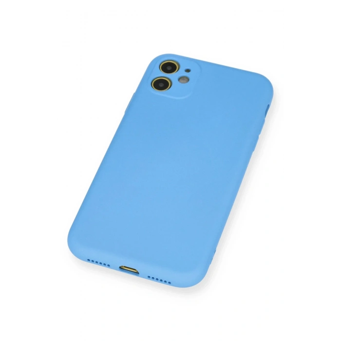 iPhone 11 Kılıf Nano içi Kadife Silikon - Mavi