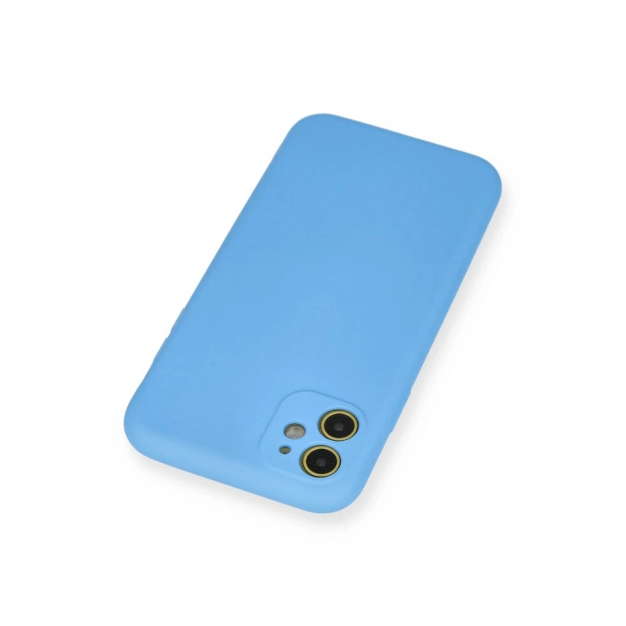 iPhone 11 Kılıf Nano içi Kadife Silikon - Mavi