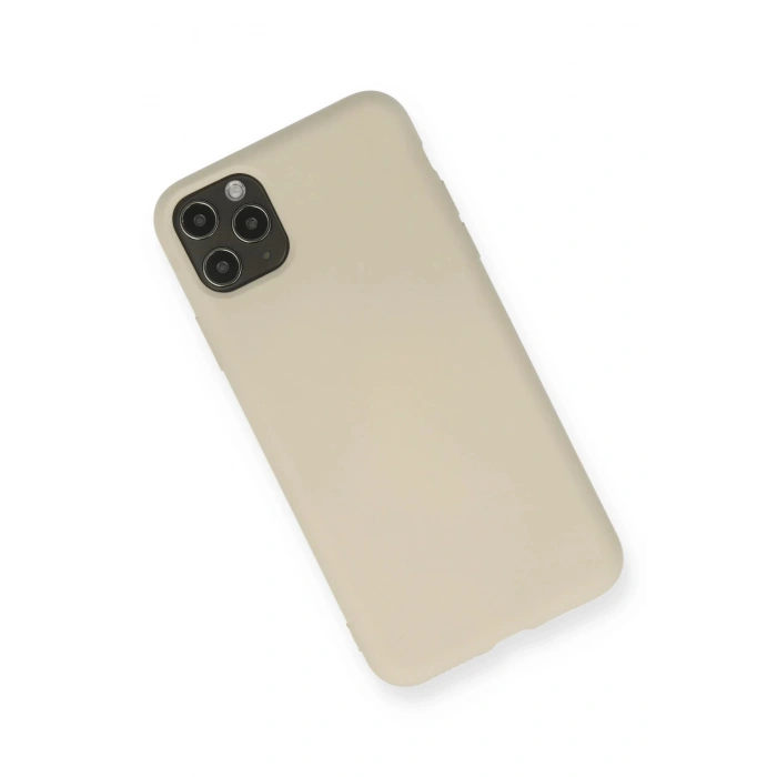 iPhone 11 Pro Max Kılıf Nano içi Kadife Silikon - Bej