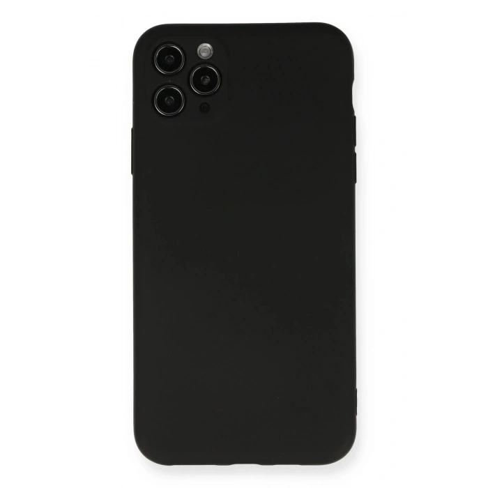 iPhone 11 Pro Max Kılıf Nano içi Kadife Silikon - Siyah