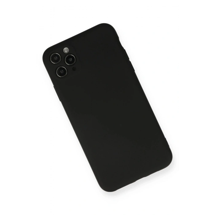 iPhone 11 Pro Max Kılıf Nano içi Kadife Silikon - Siyah