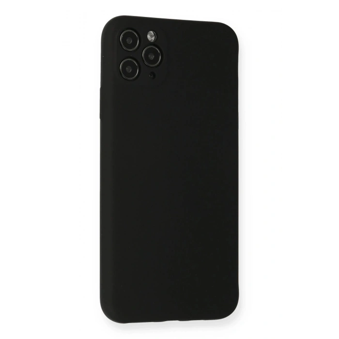 iPhone 11 Pro Max Kılıf Nano içi Kadife Silikon - Siyah