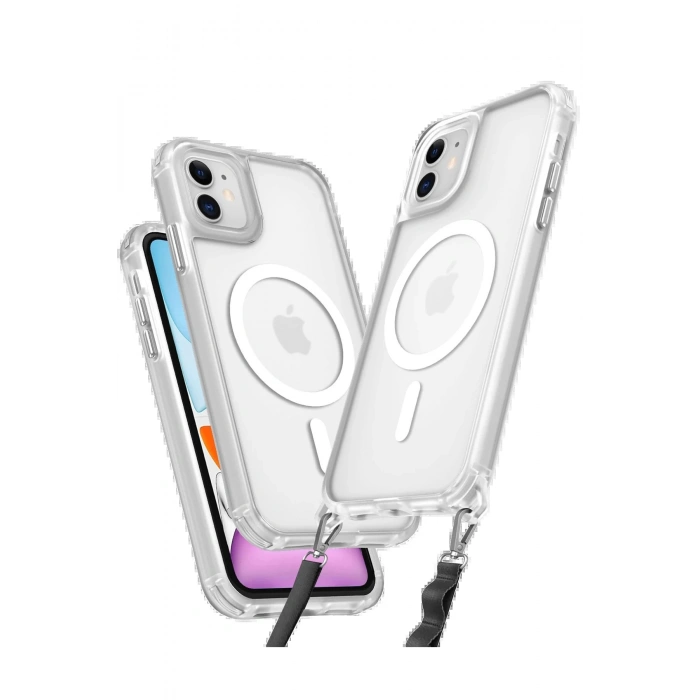 iPhone 12 Kılıf Enka Magsafe Silikon Kılıf - Şeffaf