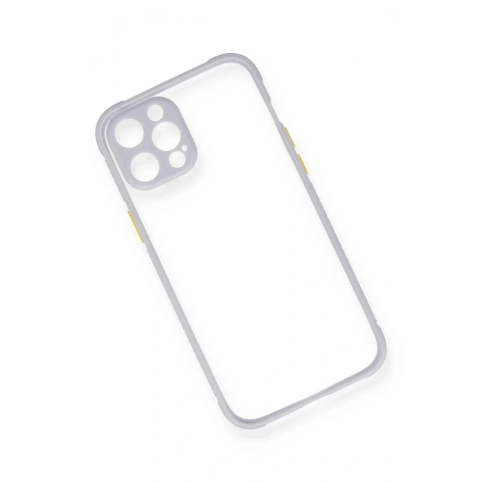 iPhone 12 Pro Max Kılıf Miami Şeffaf Silikon - Lila