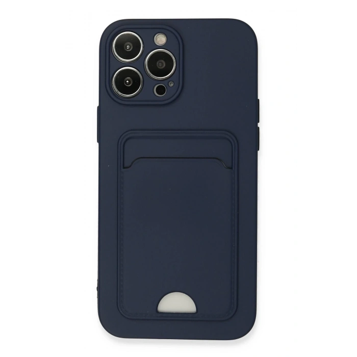 iPhone 13 Pro Max Kılıf Kelvin Kartvizitli Silikon - Lacivert
