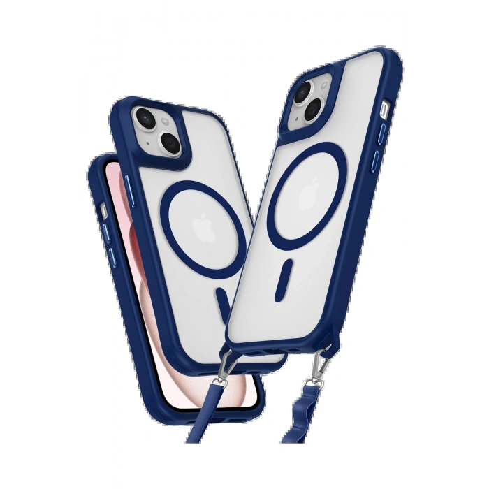 iPhone 14 Kılıf Enka Magsafe Silikon Kılıf - Lacivert