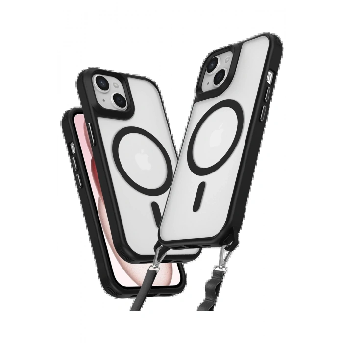 iPhone 15 Kılıf Enka Magsafe Silikon Kılıf - Siyah