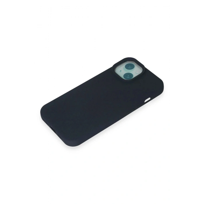 iPhone 15 Plus Kılıf Nano içi Kadife Silikon - Lacivert
