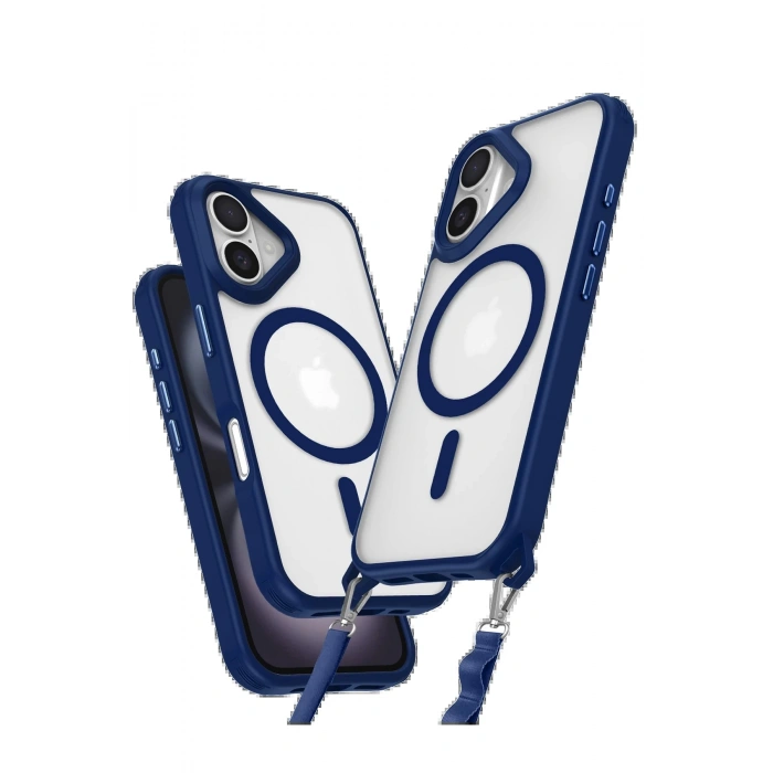 iPhone 16 Plus Kılıf Enka Magsafe Silikon Kılıf - Lacivert