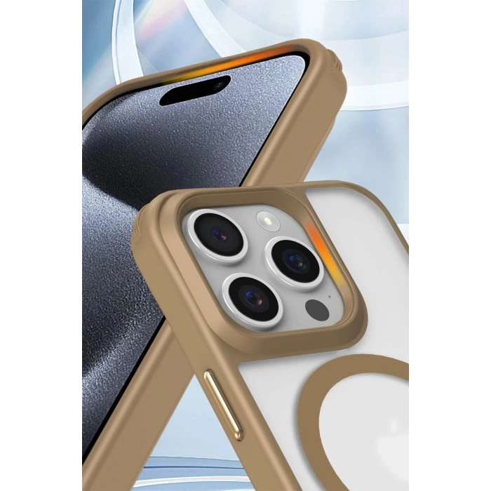 iPhone 16 Pro Kılıf Enka Magsafe Silikon Kılıf - Desert