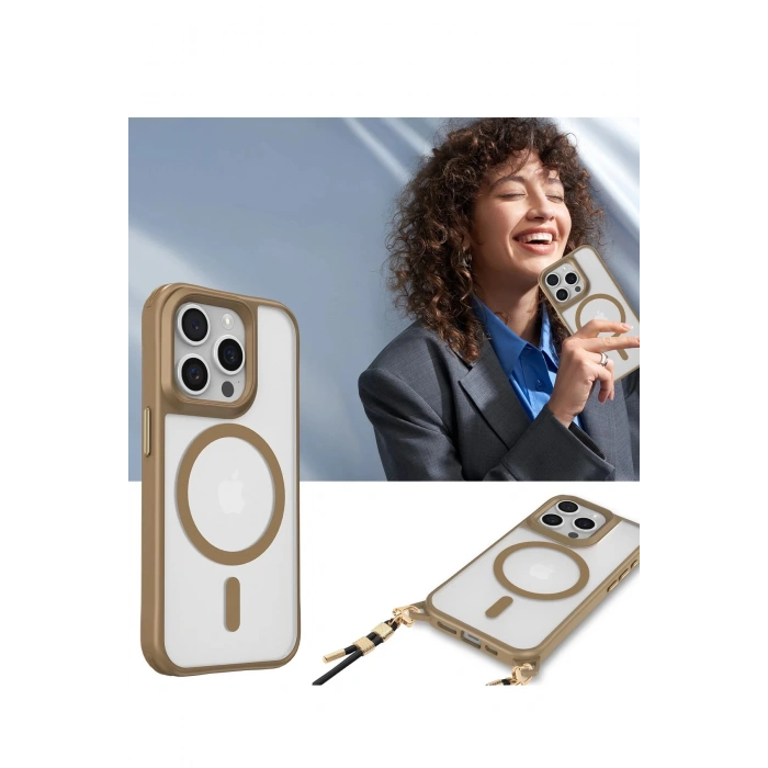 iPhone 16 Pro Kılıf Enka Magsafe Silikon Kılıf - Desert