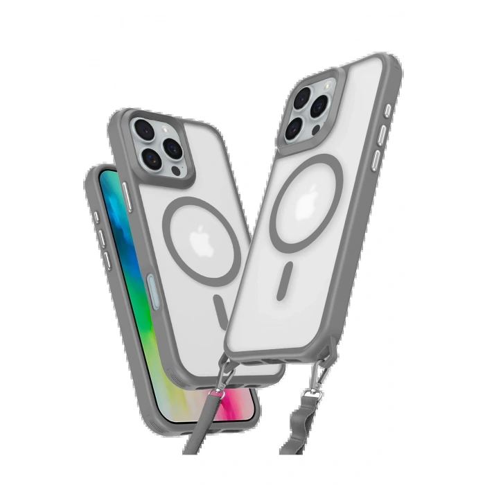 iPhone 16 Pro Max Kılıf Enka Magsafe Silikon Kılıf - Titan Gri