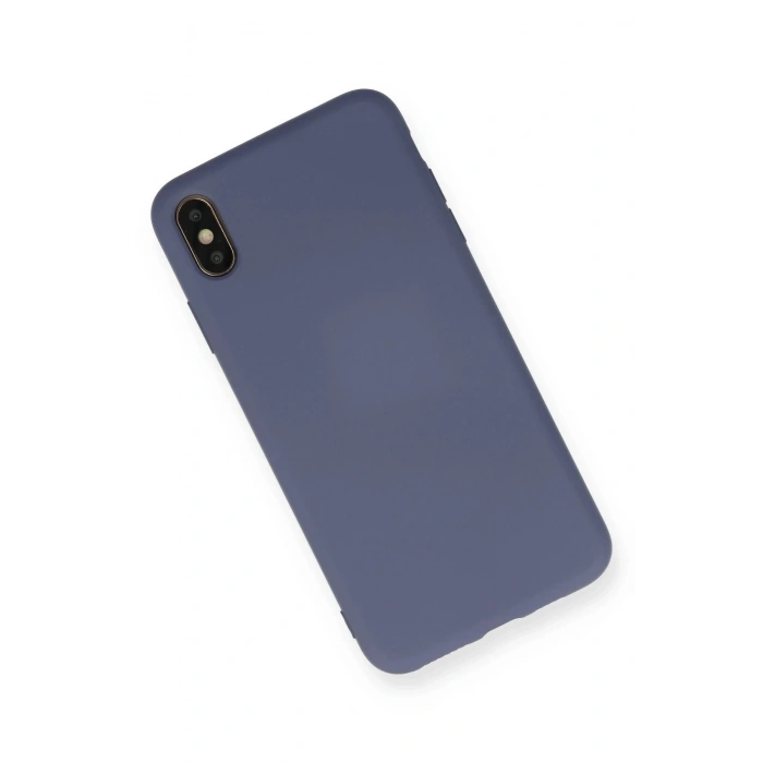 iPhone XS Max Kılıf Nano içi Kadife Silikon - Gri