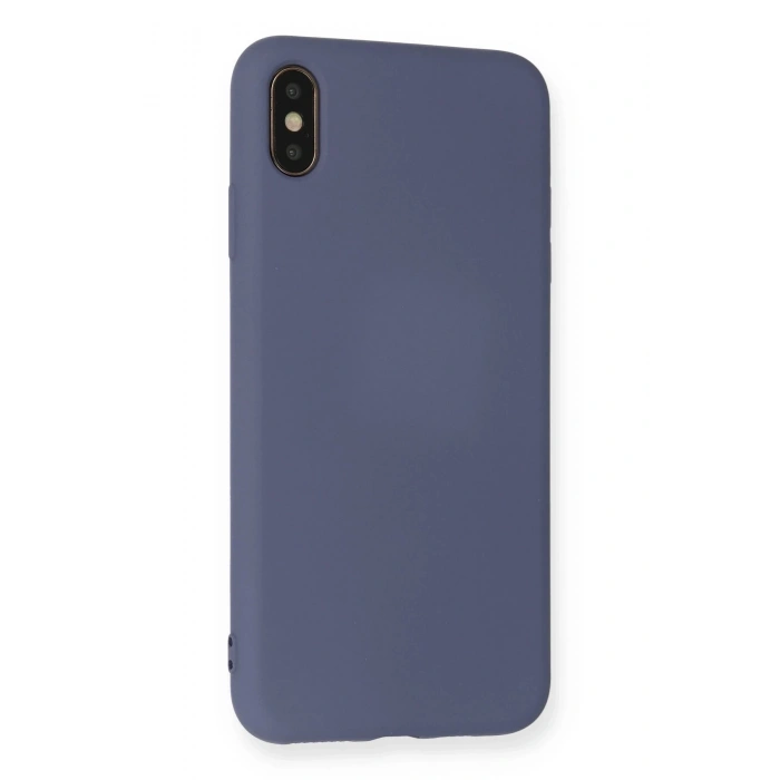 iPhone XS Max Kılıf Nano içi Kadife Silikon - Gri