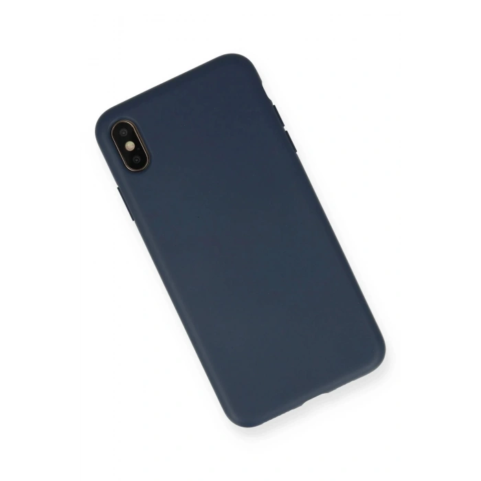iPhone XS Max Kılıf Nano içi Kadife Silikon - Lacivert