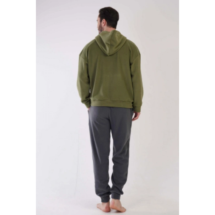 K304159 Polar Kapşonlu Düşük Omuz Erkek Pijama