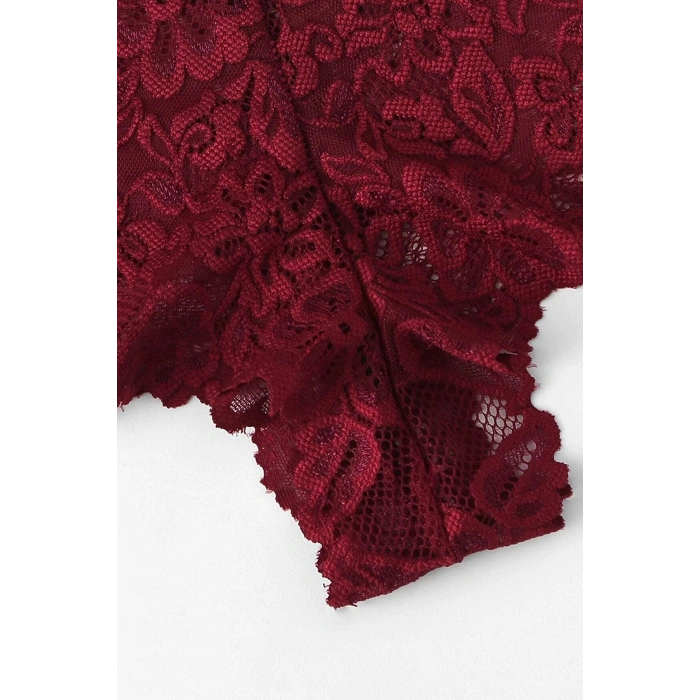 Kadın Bordo Özel Şık Sütyen Külot Takımı