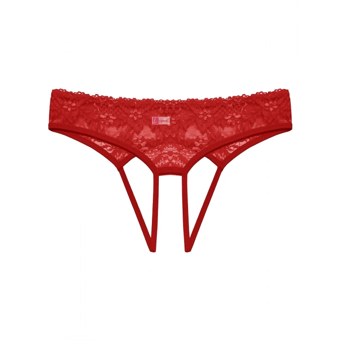 Kadın Kırmızı Dantelli Fantazi Külot