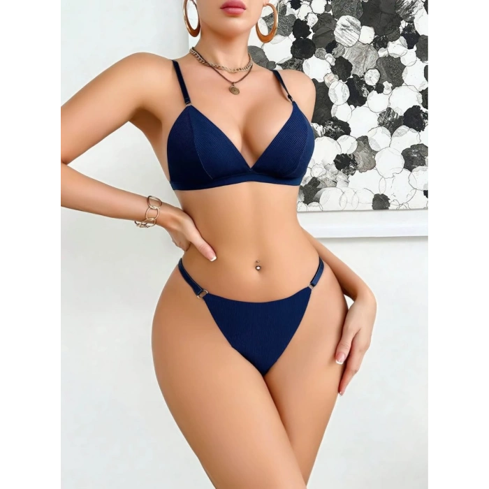 Kadın Lacivert Sütyen Kilot Takımı 5185