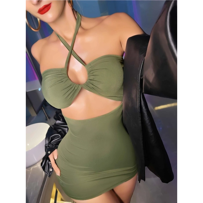 Kadın Yeşil Fantezi Clup Elbisesi 6680