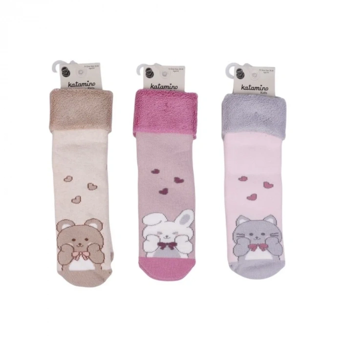 Katamino Yarlin Kız Havlu Soket Çorap 250235 Asorti