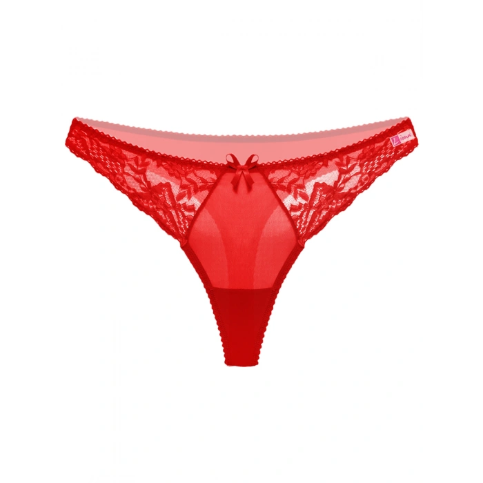 Kırmızı Dantelli Fantezi G String Külot