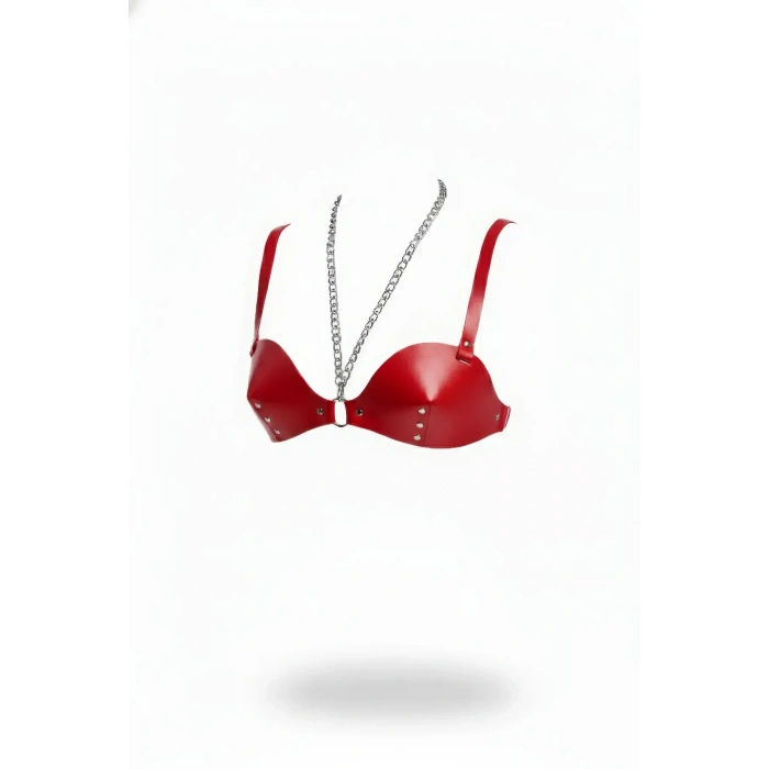 Kırmızı Göğüs Harness Konik Kesim Zımba Detaylı - Brf1380