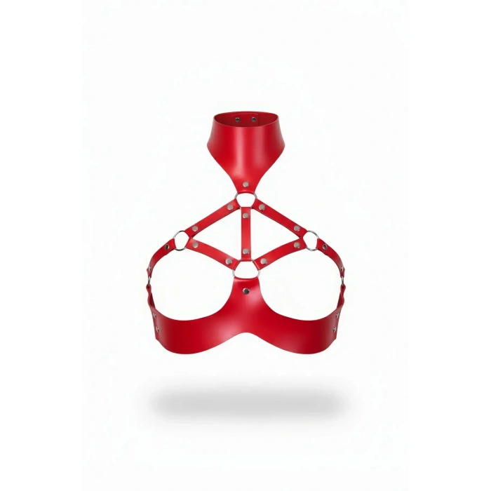 Kırmızı Kadın Kemer Deri Yaka Detaylı Vücut Aksesuarı - Brf1237