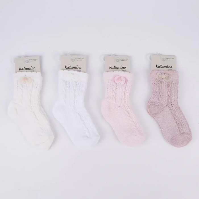 Maskot Aks File Kız Bebek Soket Çorap K43017 Asorti