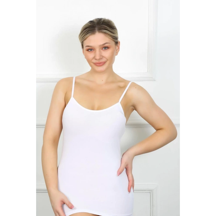 Moda Bayan İp Askılı Atlet Beyaz