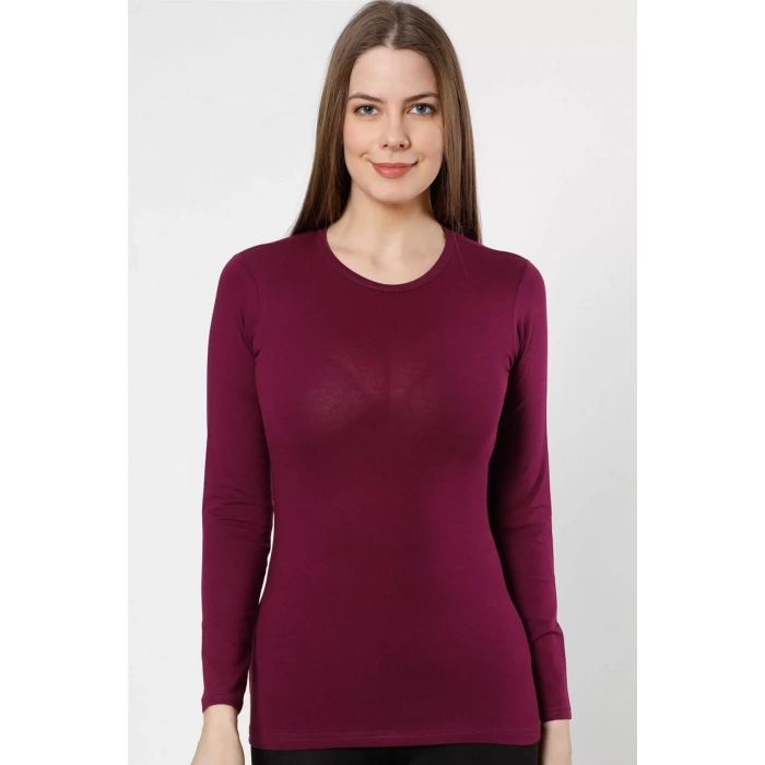 Moda Bayan Uzun Kol Body Mor