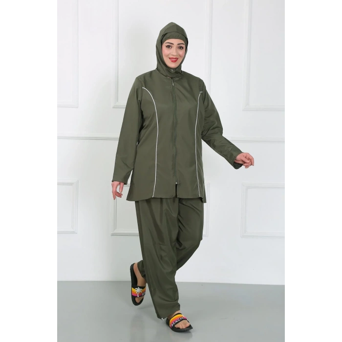 Moda Büyük Beden Tesettür Büyük Mayo Haki