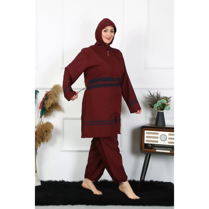 Moda Büyük Beden Tesettür Mayo 7XL-8XL-9XL-10XL Bordo