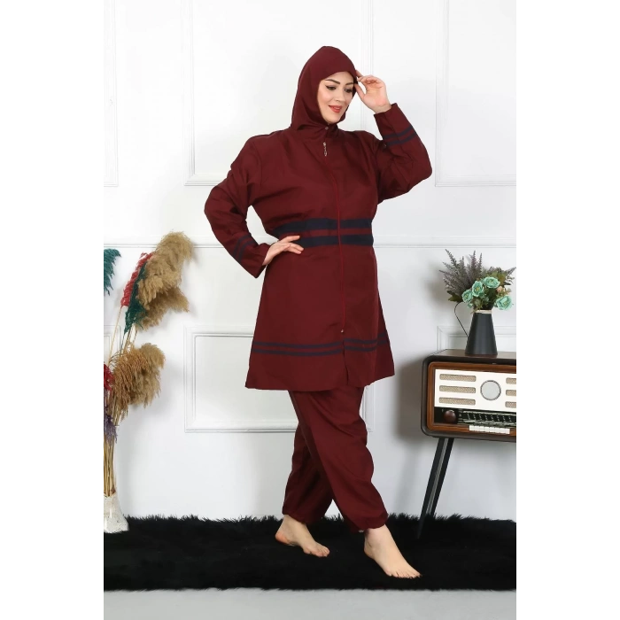 Moda Büyük Beden Tesettür Mayo 7XL-8XL-9XL-10XL Bordo