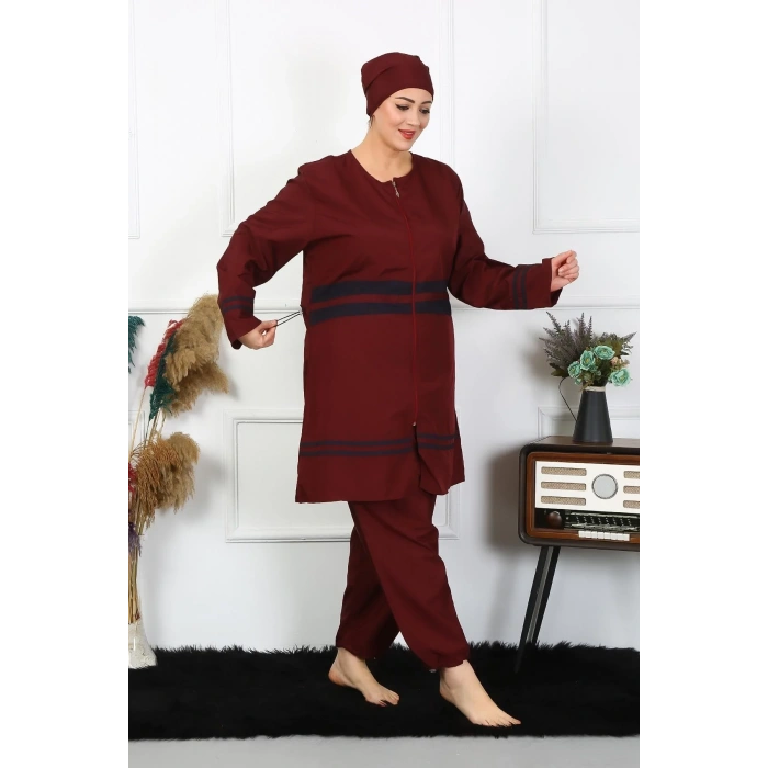 Moda Büyük Beden Tesettür Mayo 7XL-8XL-9XL-10XL Bordo
