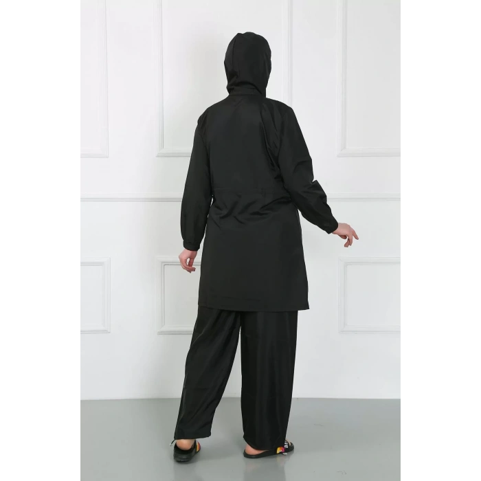 Moda Büyük Beden Tesettür Mayo Siyah