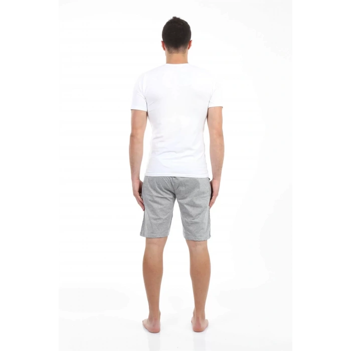 Moda Erkek Cepli Pamuk Şort Gri
