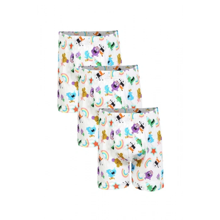 Moda Erkek Çocuk 3lü Beyaz Boxer