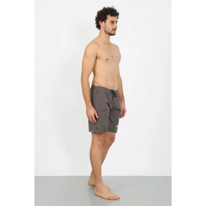 Moda Erkek Fermuar Cepli Deniz Şortu Füme