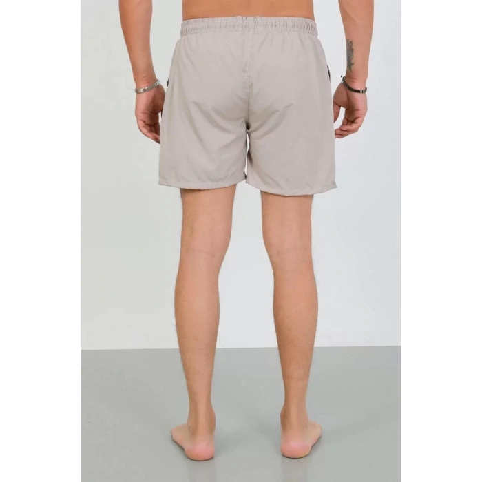 Moda Erkek Fermuarlı Cepli Deniz Şortu Bej