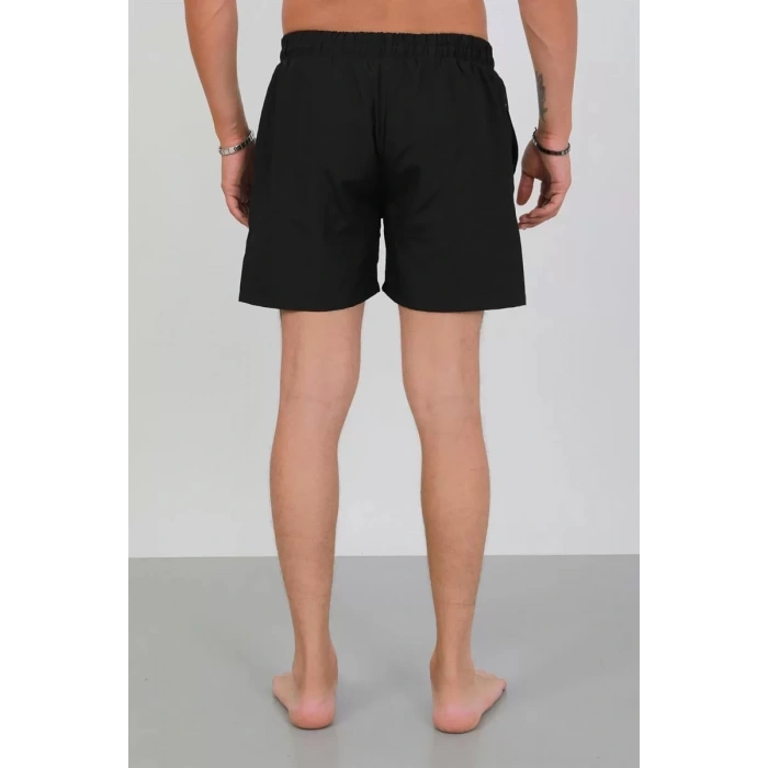 Moda Erkek Fermuarlı Cepli Deniz Şortu Siyah