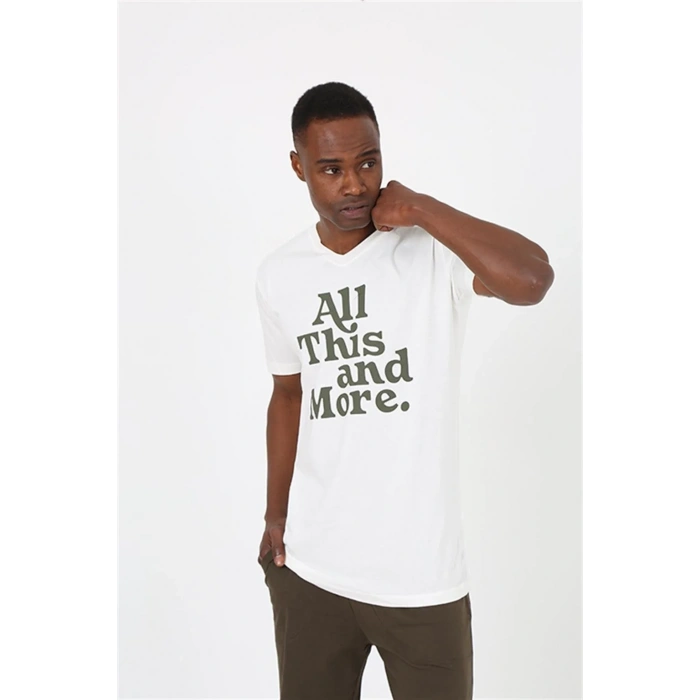 Moda Erkek Kısa Kol Ekru Penye Şortlu Pijama Takımı