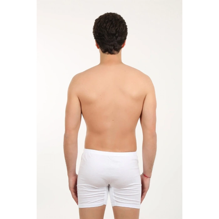 Moda Erkek Paçalı Penye Boxer Beyaz