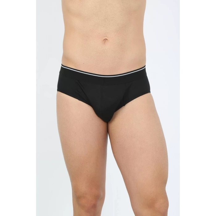 Moda Erkek Pamuk 3lü Siyah Beyaz Gri Likralı Slip