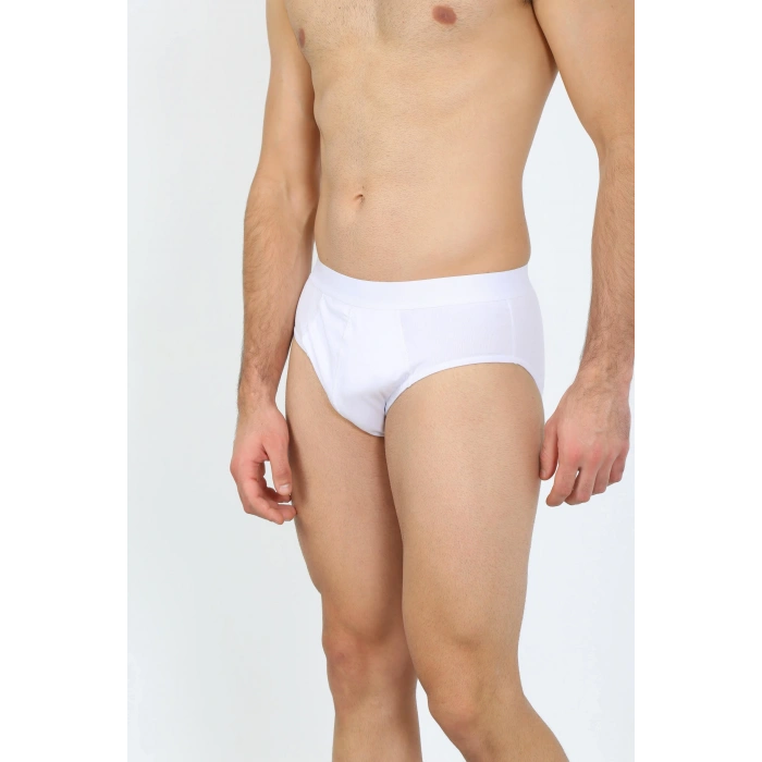 Moda Erkek Pamuk 3lü Siyah Beyaz Laci Likralı Slip